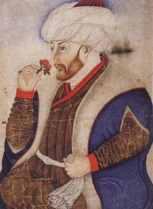 Portrait of the Ottoman sultan Mehmed the Conqueror, Naqqash Sinan Bey